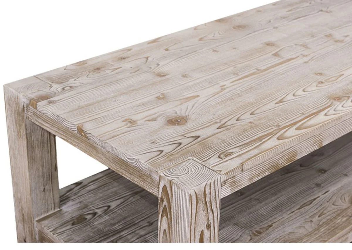 Landhausstil Couchtisch Naturfarben 120 x 60 x H. 45 cm - Wohnzimmertisch im Landhausstil