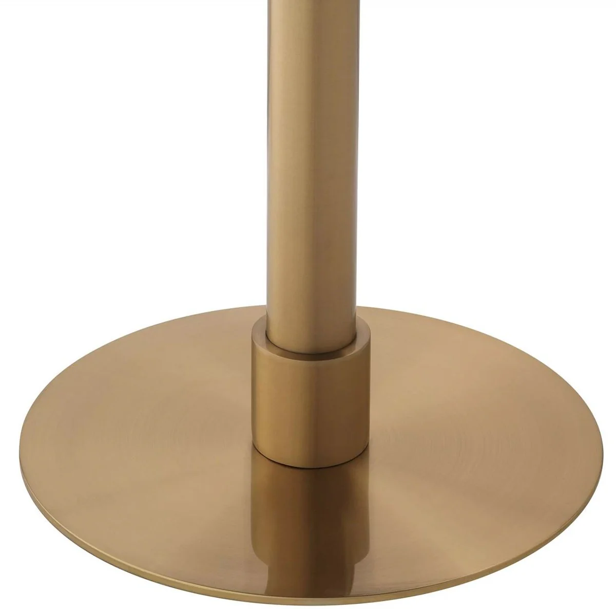 Luxus Esstisch Schwarz / Messing Ø 80 x H. 76 cm - Runder Edelstahl Küchentisch mit Keramik Tischplatte - Esszimmer Möbel - Esszimmer Einrichtung - Luxus Möbel - Luxus Einrichtung