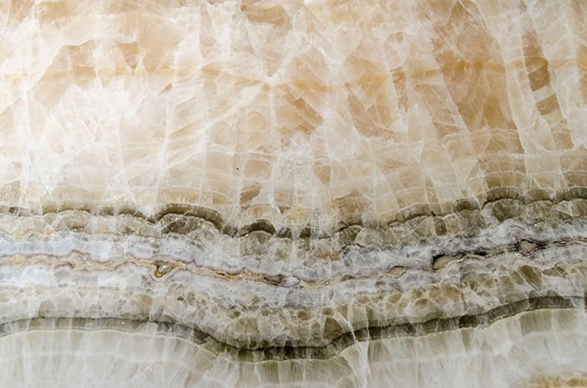 Art Deco Beistelltisch Onyx / Metall 40 x 27 cm- Jugendstil Tisch - Möbel Blumentisch