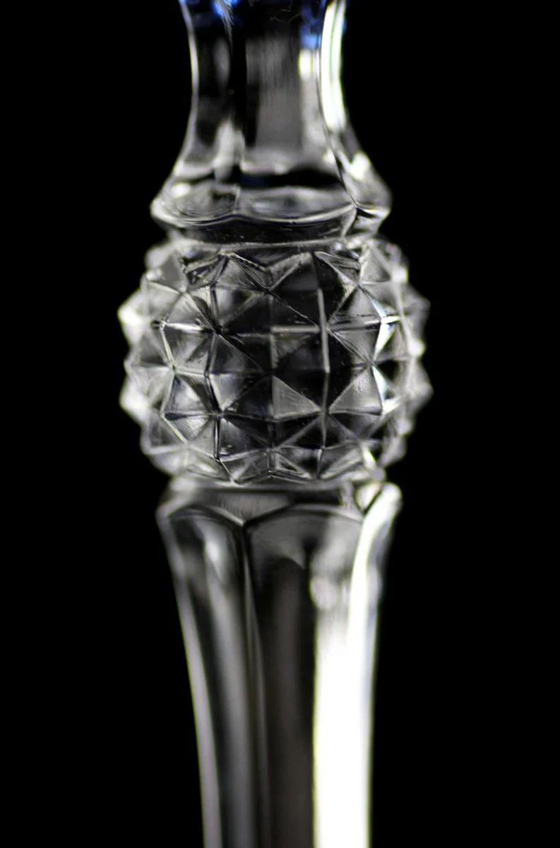 Luxus Barock Weinglas 6er Set Hellblau / Gold Ø 9 x H. 21,5 cm - Handgefertigte gravierte und handbemalte Weingläser - Hotel & Restaurant Accessoires - Luxus Qualität