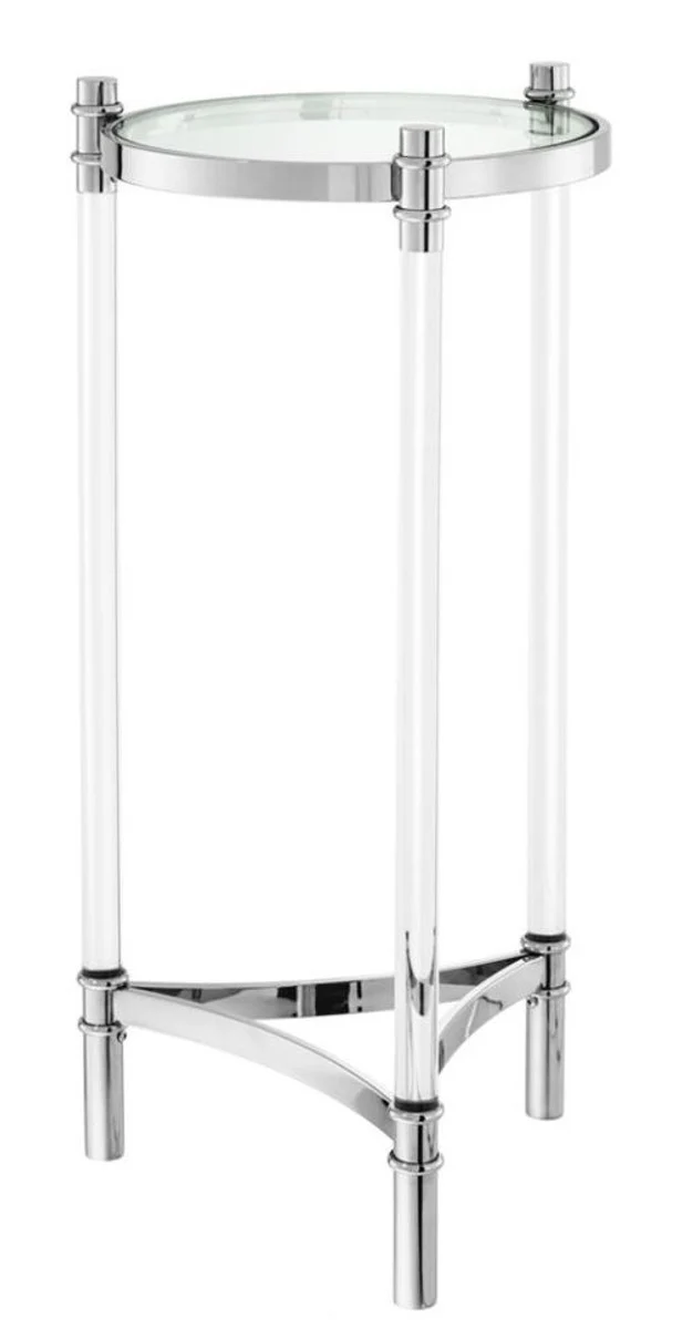 Designer Beistelltisch Silber 41 x H. 90,5 cm - Luxus Beistelltisch