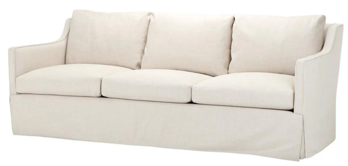 Luxus Hotel Sofa Naturfarbig 230 x 100 x H. 83 cm - Hotel Möbel