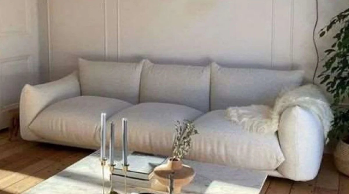 Luxus Sofa Grau 255 x 96 x H. 70 cm - Wohnzimmer Sofa - Hotel Sofa - Wohnzimmer Möbel - Wohnzimmer Einrichtung - Hotel Möbel - Luxus Möbel - Luxus Einrichtung