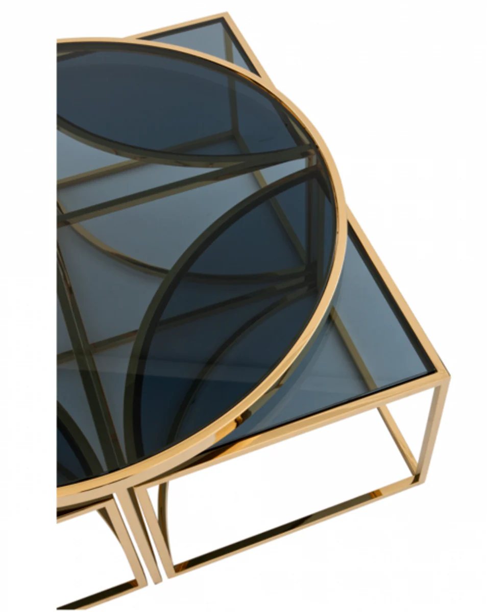 Art Deco Luxus Couchtisch Gold Finish - Wohnzimmer Salon Tisch - Luxus Qualität