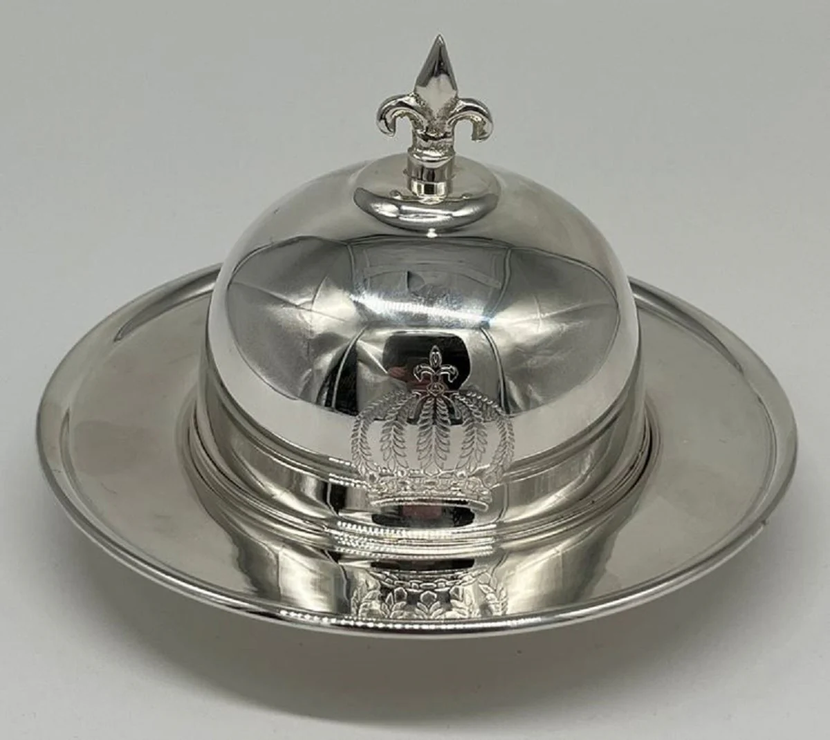 Pompöös by Luxus Barock Kaviarschale mit Deckel Silber - designed by Harald Glööckler