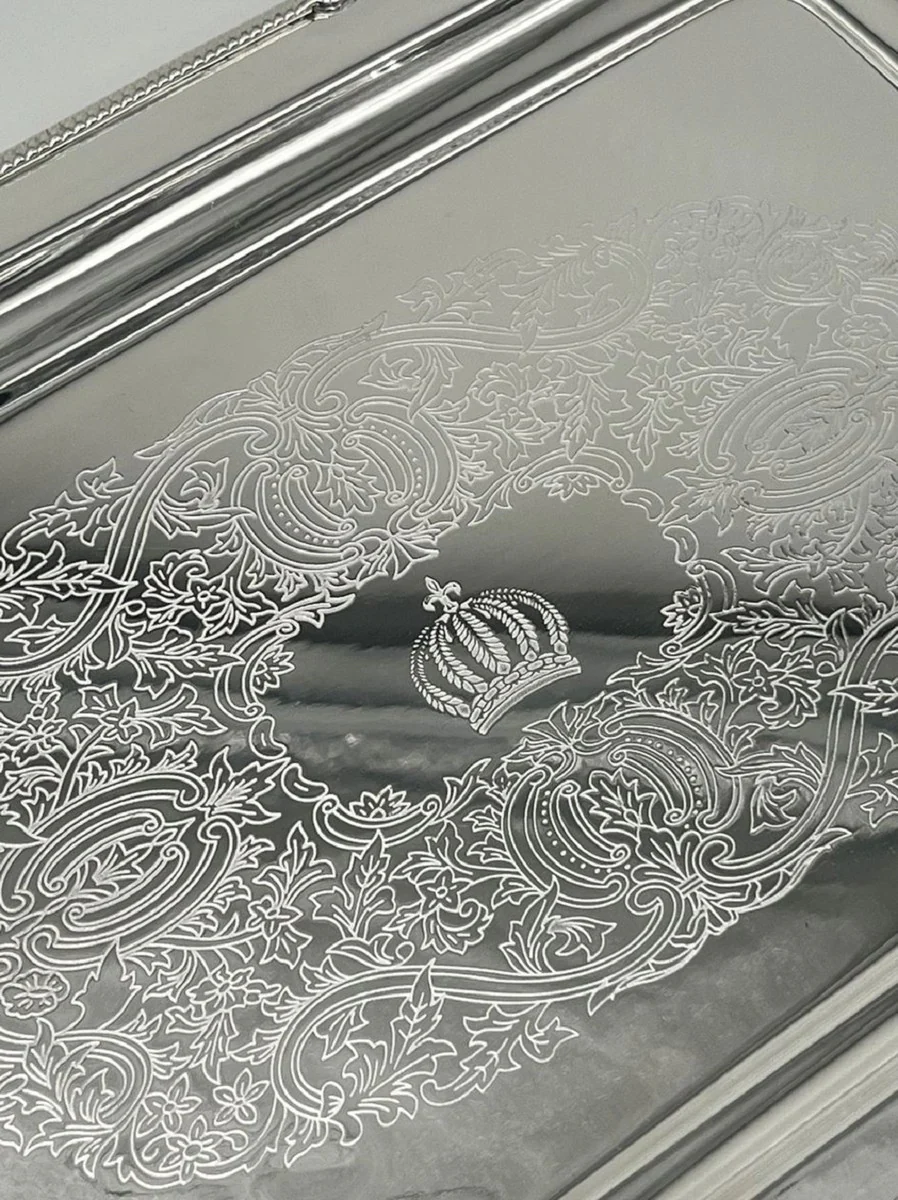 Pompöös by Luxus Barock Serviertablett Krone Silber 47 cm - designed by Harald Glööckler