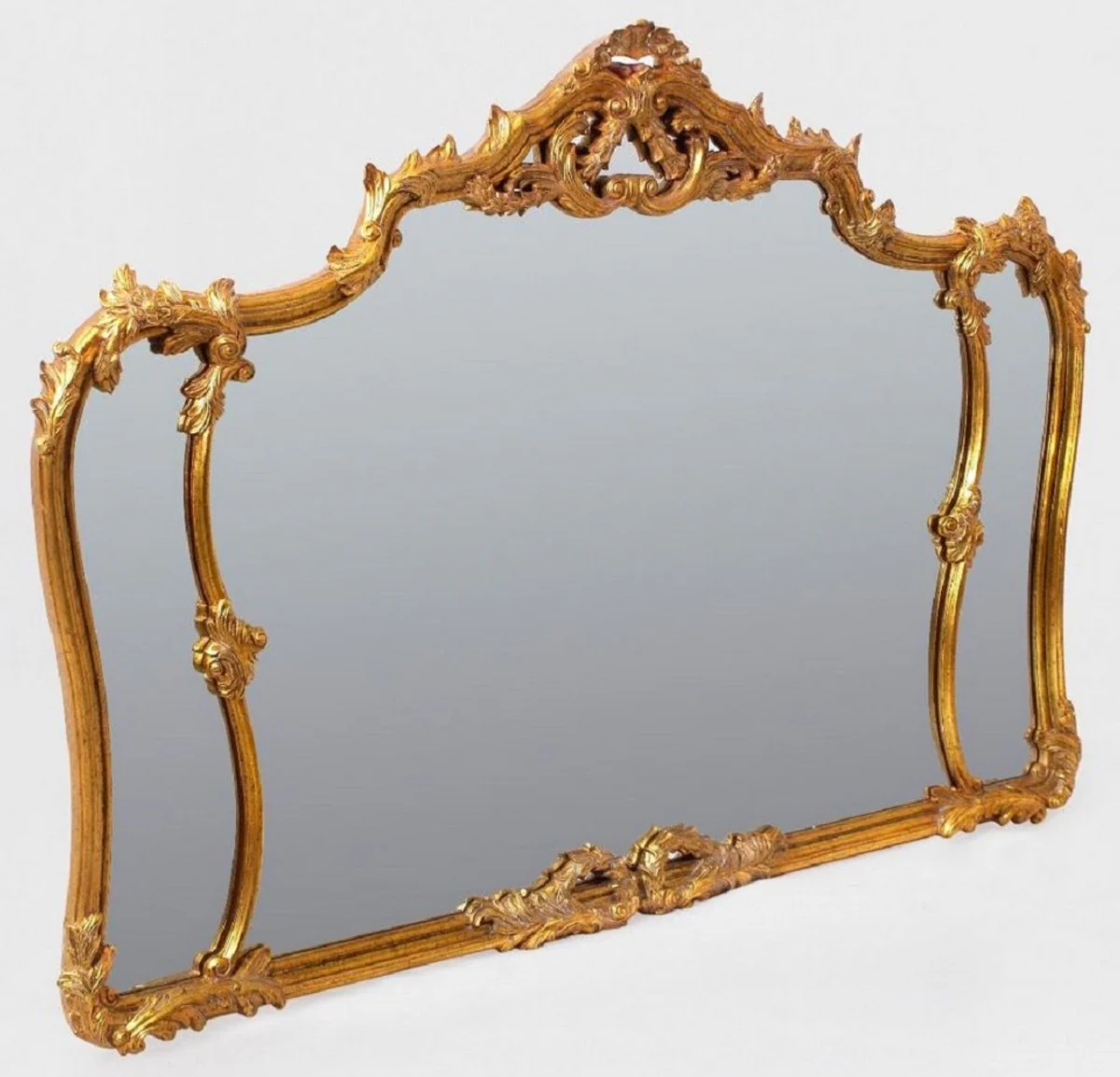 Luxus Barock Spiegel Antik Gold - Prunkvoller Wandspiegel im Barockstil - Antik Stil Garderoben Spiegel - Wohnzimmer Spiegel - Barock Möbel