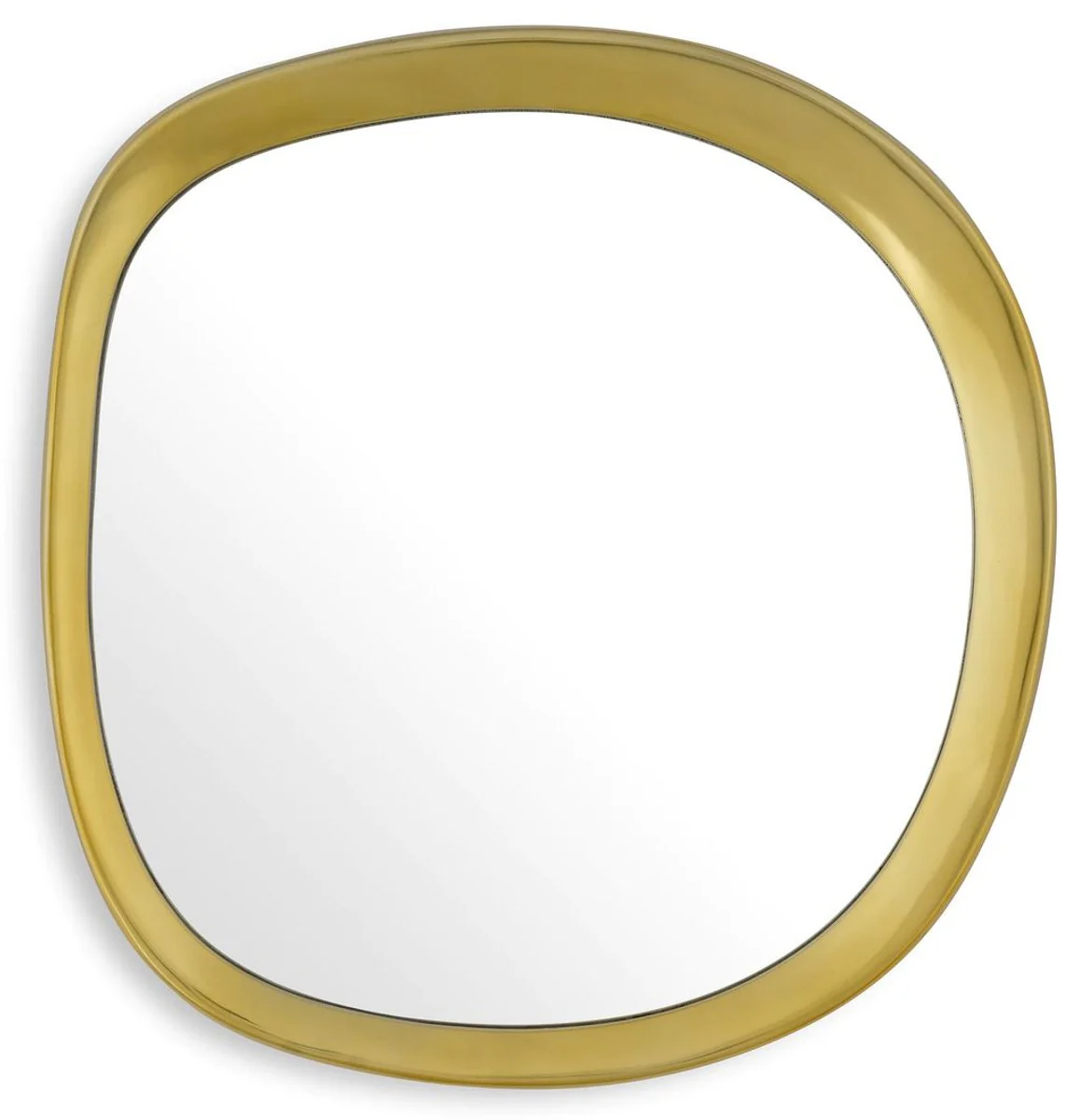 Luxus Wandspiegel Gold 43,5 x 4 x H. 45 cm - Aluminium Wohnzimmer Spiegel - Schlafzimmer Spiegel - Garderoben Spiegel - Luxus Möbel - Luxus Interior