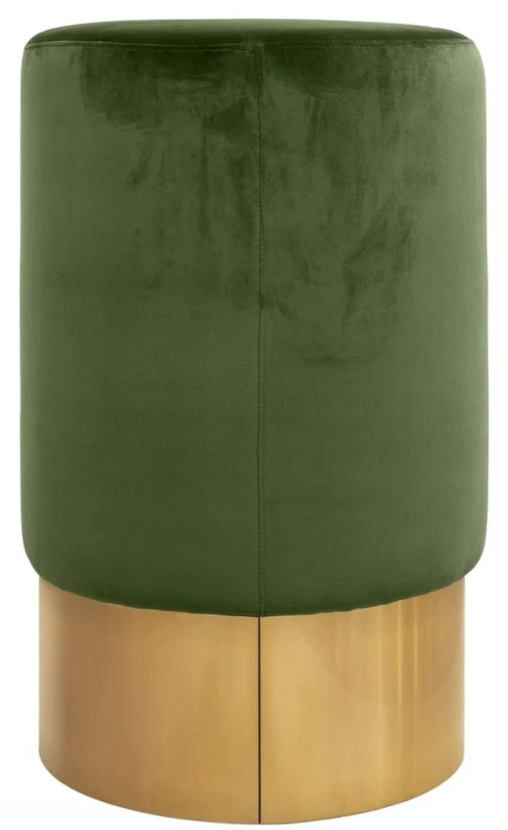 Luxus Barhocker Moosgrün / Gold Ø 46 x H. 76 cm - Barmöbel