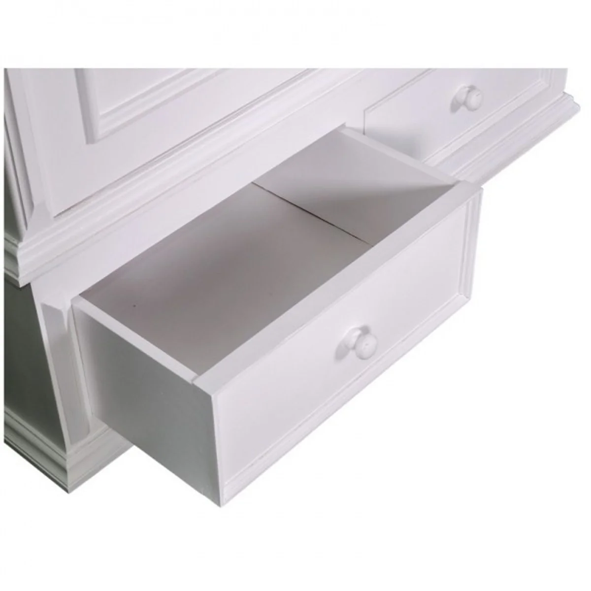 Landhaus Stil Kleiderschrank Weiß - Kleider Schrank Shabby H 206 cm B 127 cm T 61 cm