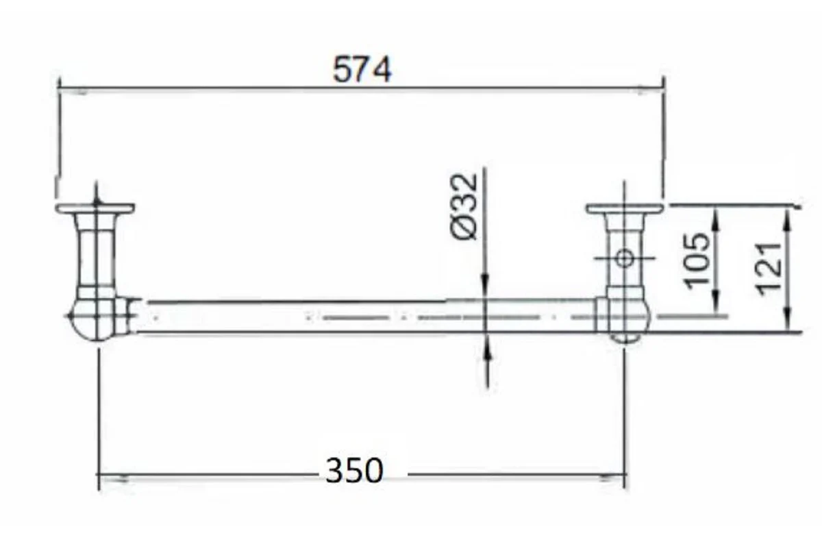 Luxus Badheizung 574 x H. 850 mm - Handtuchheizkörper - Vintage Bad Heizkörper Handtuchhalter Chrom