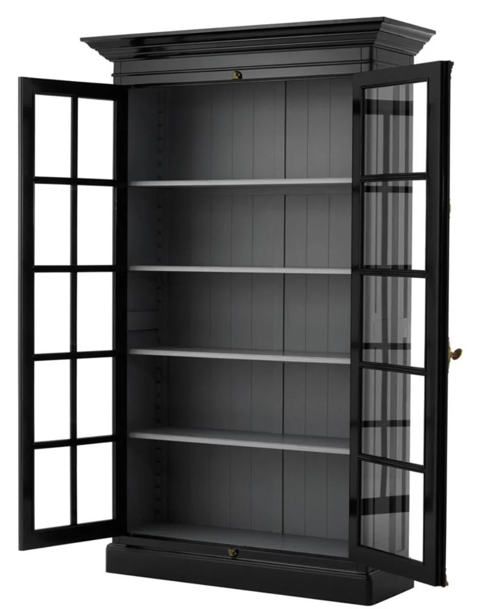 Luxus Wohnzimmerschrank Schwarz 141 x 48 x H. 233 cm - Limited Edition