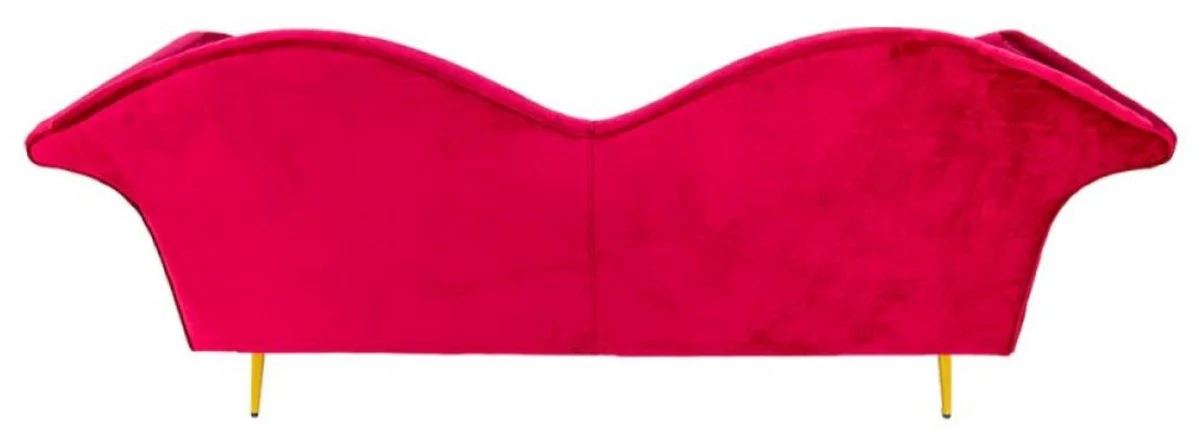 Luxus Designer 3er Sofa Rot / Gold 215 x 73 x H. 85 cm - Wohnzimmer Sofa - Wohnzimmer Möbel - Luxus Möbel - Designer Möbel - Wohnzimmer Einrichtung - Luxus Einrichtung