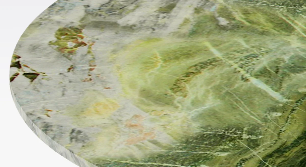 Luxus Couchtisch Schwarz / Grün Ø 77 x H. 40 cm - Runder Wohnzimmertisch mit Marmorplatte - Wohnzimmermöbel - Luxus Möbel