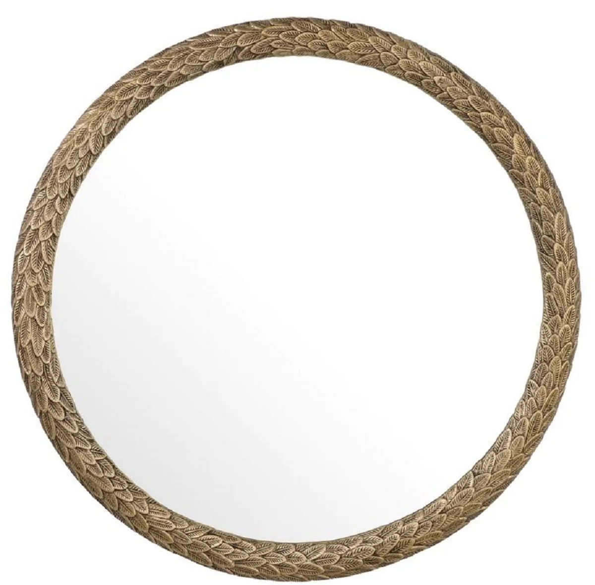 Luxus Spiegel Antik Messing Ø 91cm - Runder Wandspiegel