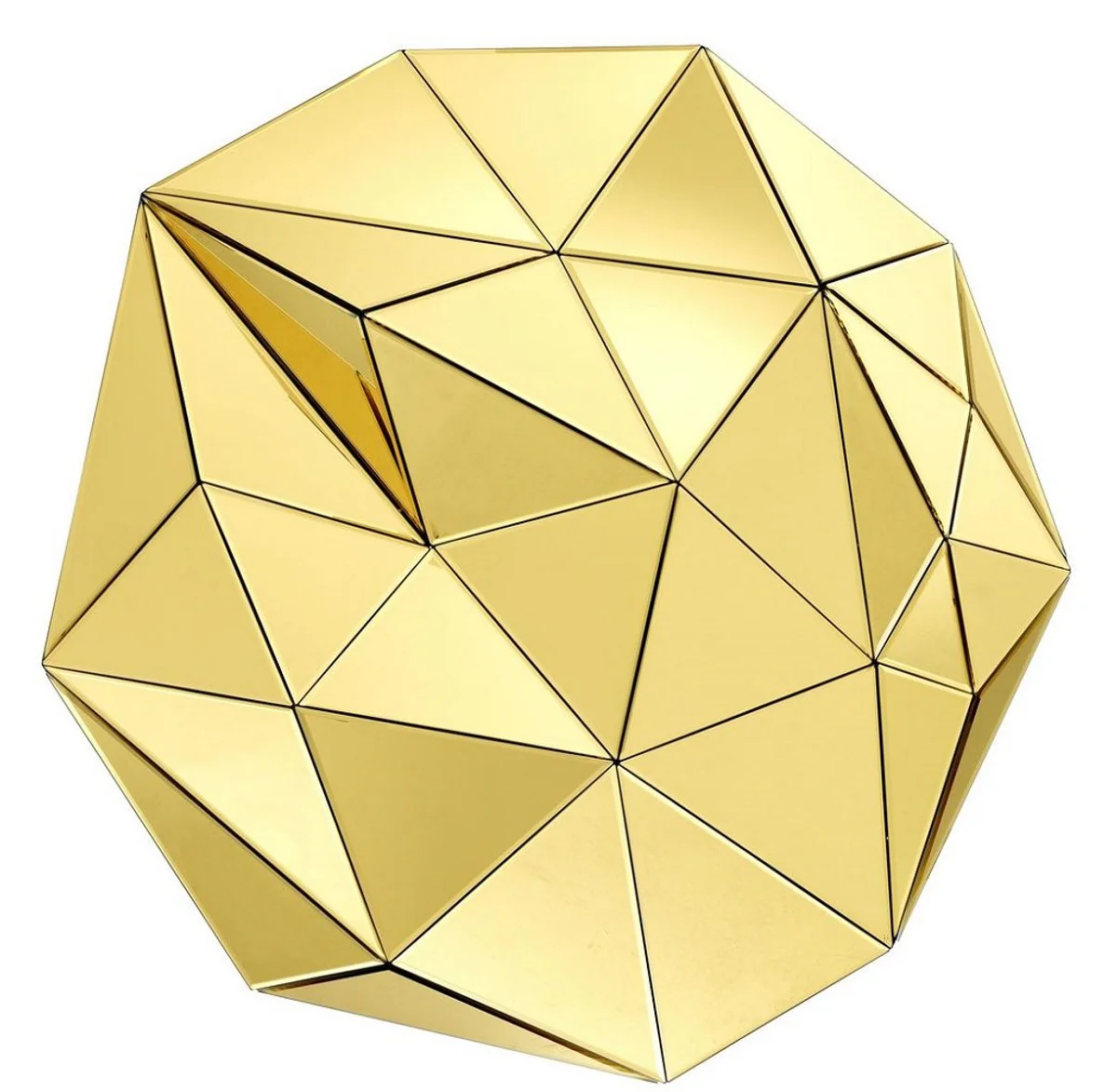 Designer Wandspiegel Gelb 100 x 13 x H. 100 cm - Luxus Spiegel - Wohnzimmer Spiegel - Luxus Qualität