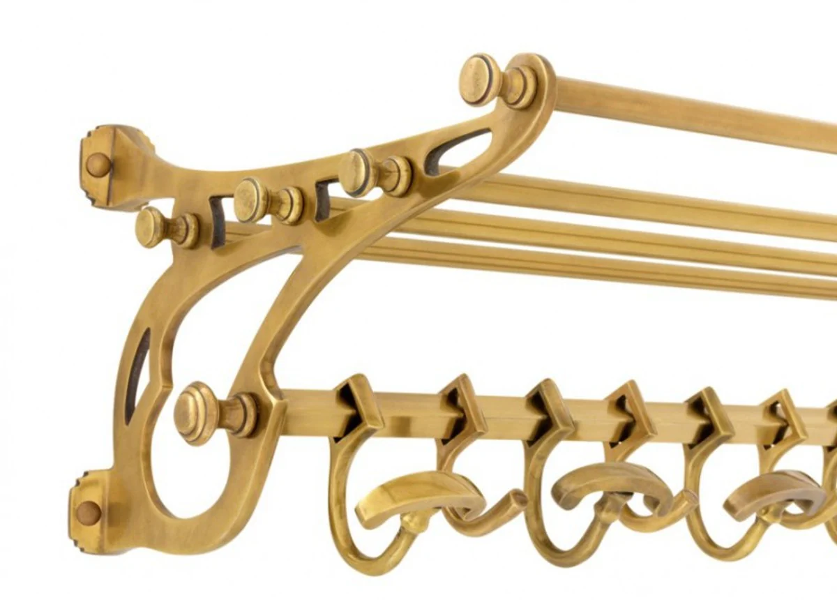 Französische Luxus Wandgarderobe Messingfarben Edelstahl Garderoben Halter Mod Orleans - Garderobe Antik Stil Barock Jugendstil Hotel, Cafe Restaurant Möbel