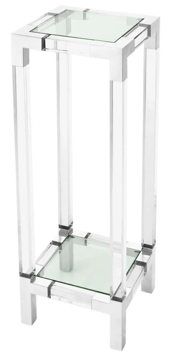 Luxus Beistelltisch / Säule Silber 35 x 35 x H. 100 cm - Luxus Designer Möbel