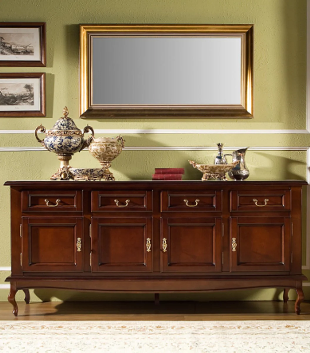 Luxus Barock Kommode mit 4 Türen und 4 Schubladen 200 x 50 x H 90 cm - Sideboard Möbel Interior