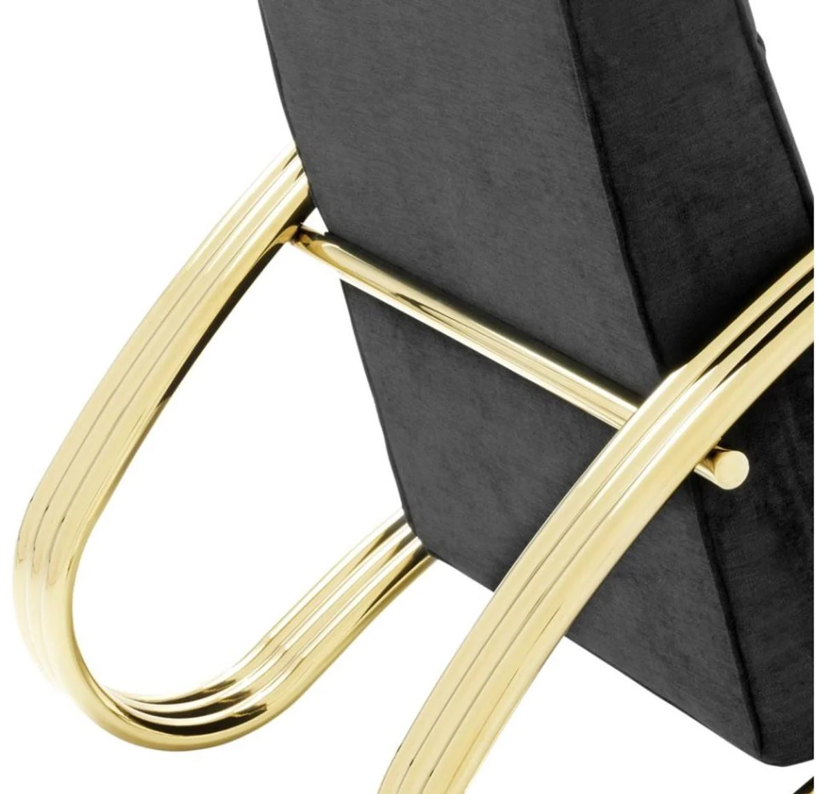 Luxus Sessel Schwarz / Gold 75 x 98 x H. 78 cm - Designer Sessel