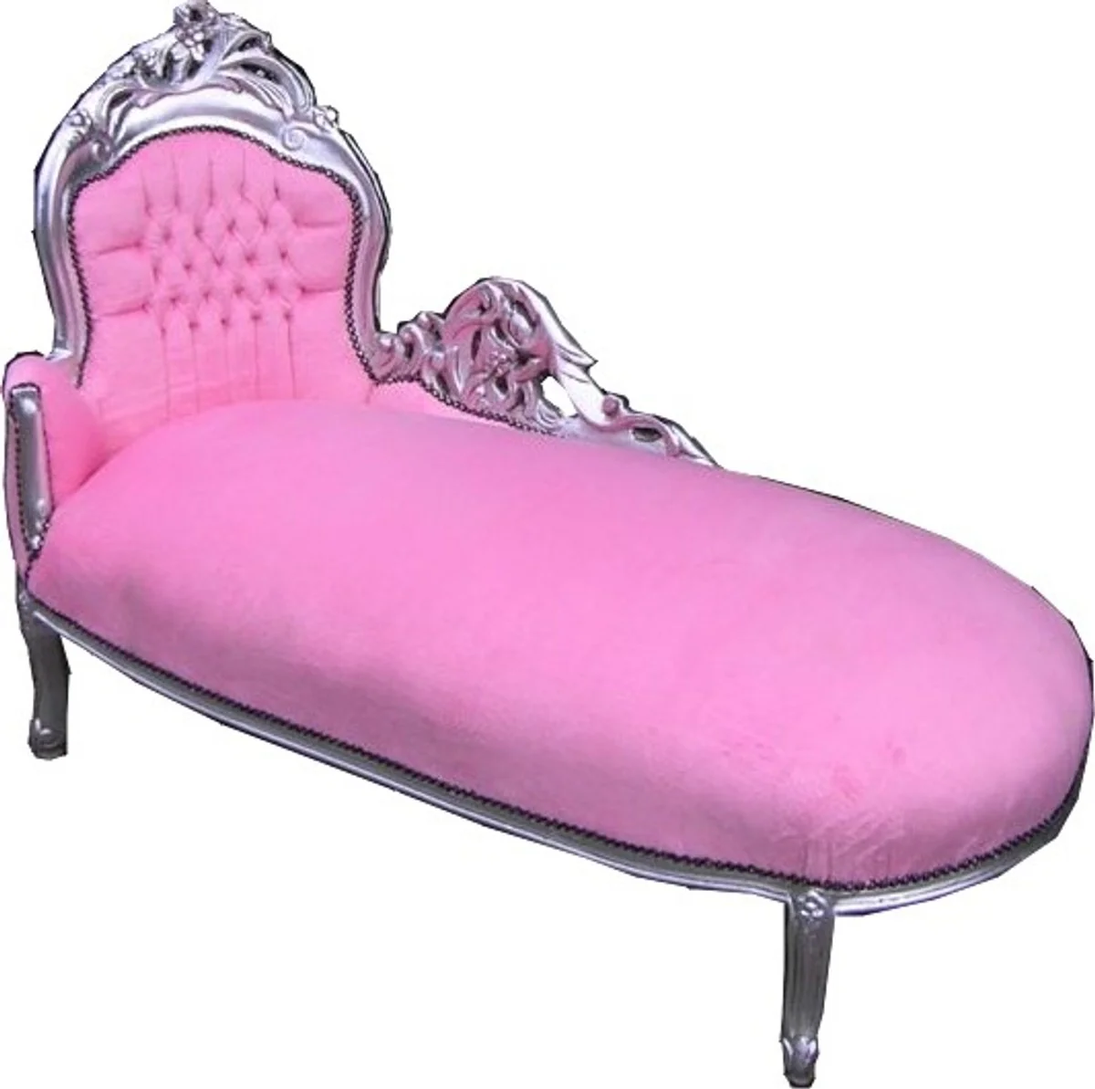 Baroque Chaiselounge King Rose/Silver