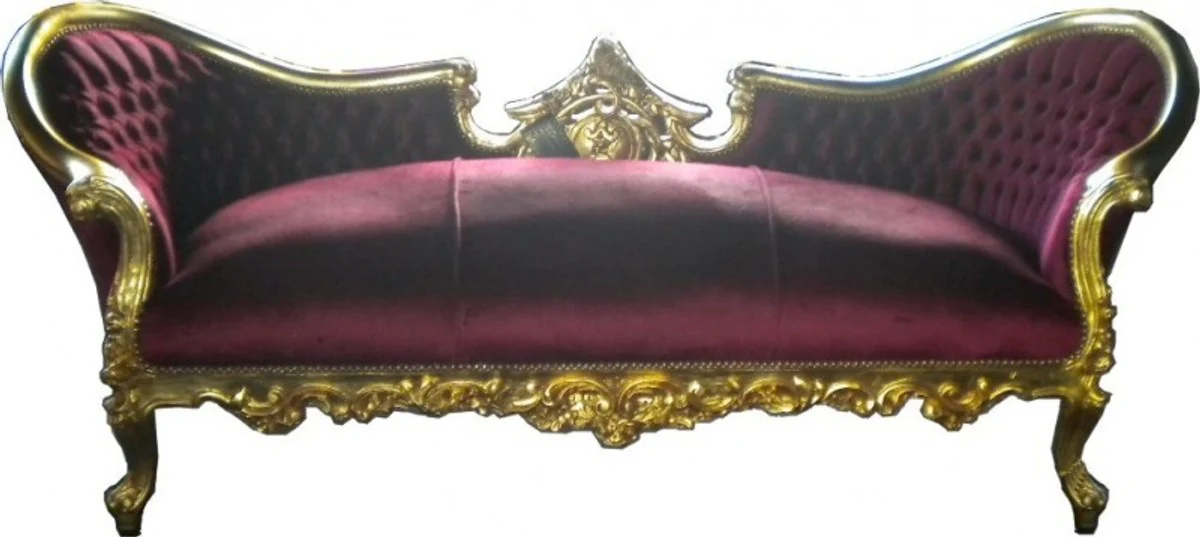 Barock Lounge Sofa Vampire Bordeaux / Gold