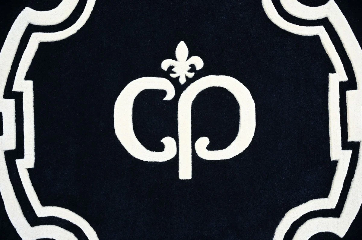 Luxus Barock Teppich Schwarz / Weiß - Verschiedene Größen