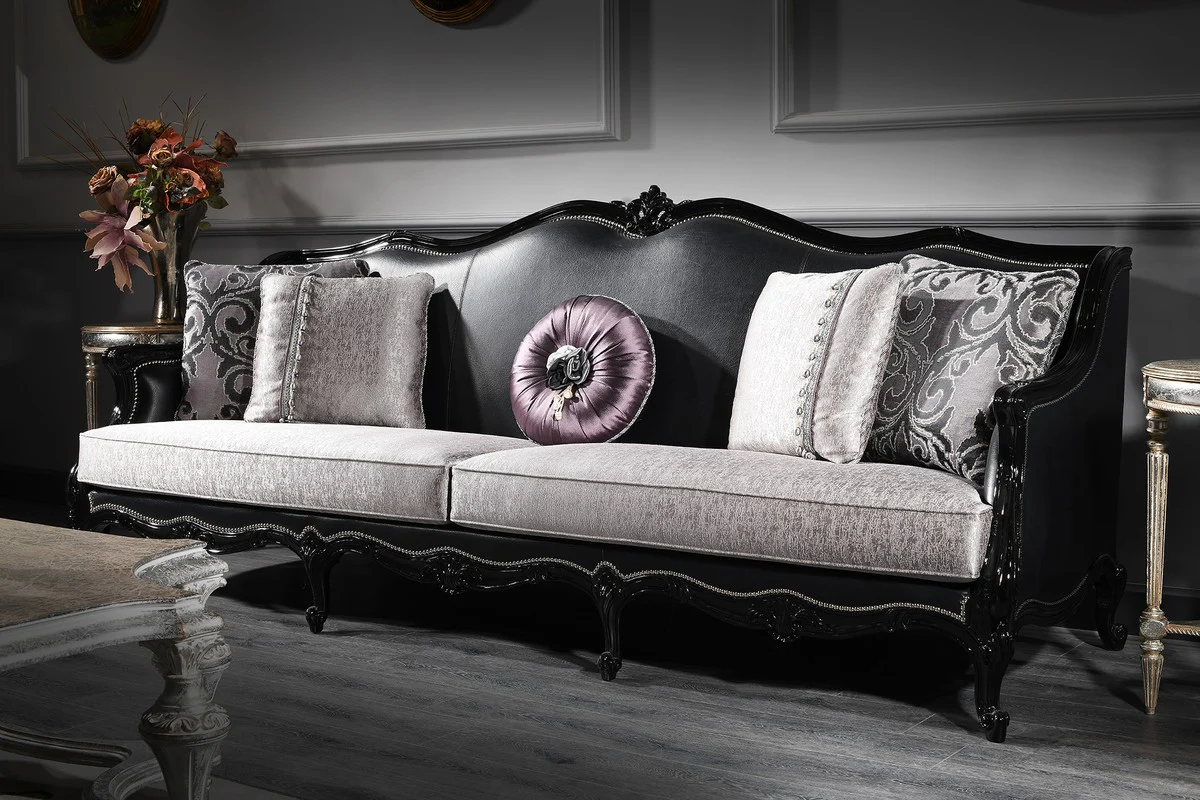 Luxus Barock Wohnzimmer Set - 2 Sofas & 2 Sessel & 1 Couchtisch - Wohnzimmermöbel im Barockstil - Edel & Prunkvoll - Luxus Qualität - Made in Italy