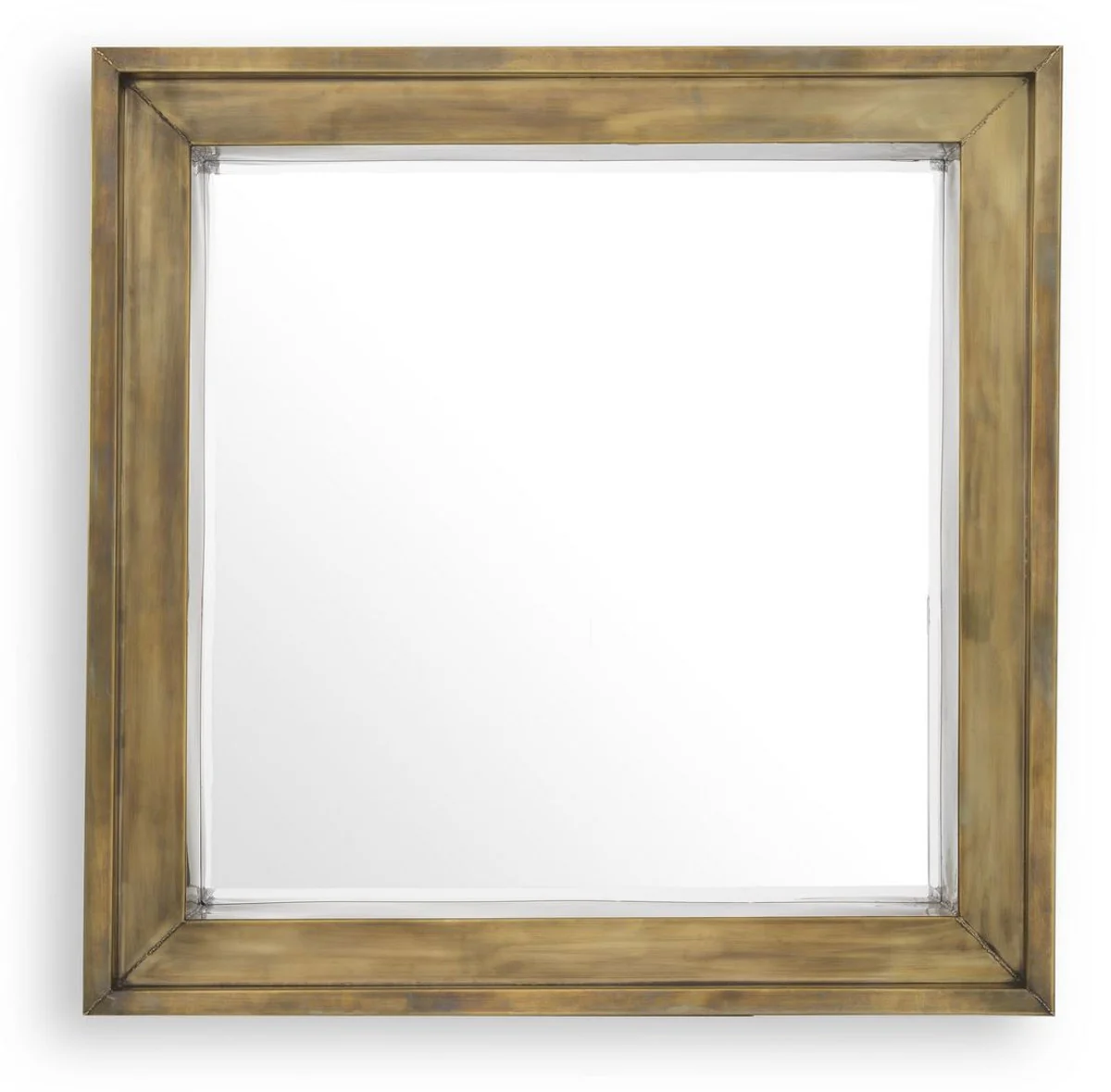 Luxus Wandspiegel Vintage Messingfarben 100 x 20 x H. 100 cm - Wohnzimmer Spiegel - Schlafzimmer Spiegel - Garderoben Spiegel - Luxus Möbel