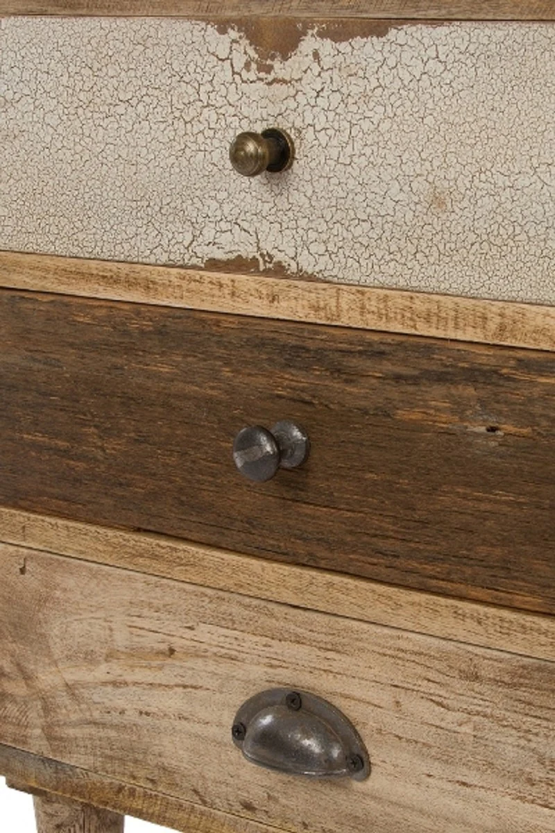 Landhausstil Kommode mit 5 Schubladen Naturfarben / Mehrfarbig 48 x 27 x H. 80 cm - Landhausstil Möbel