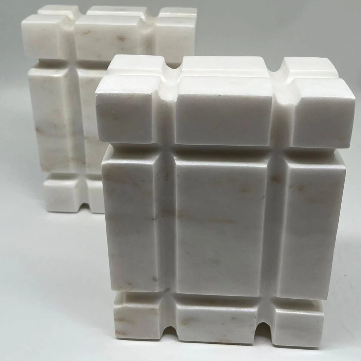 Luxus Marmor Deko Buchstützen Set Weiß - Deko Accessoires