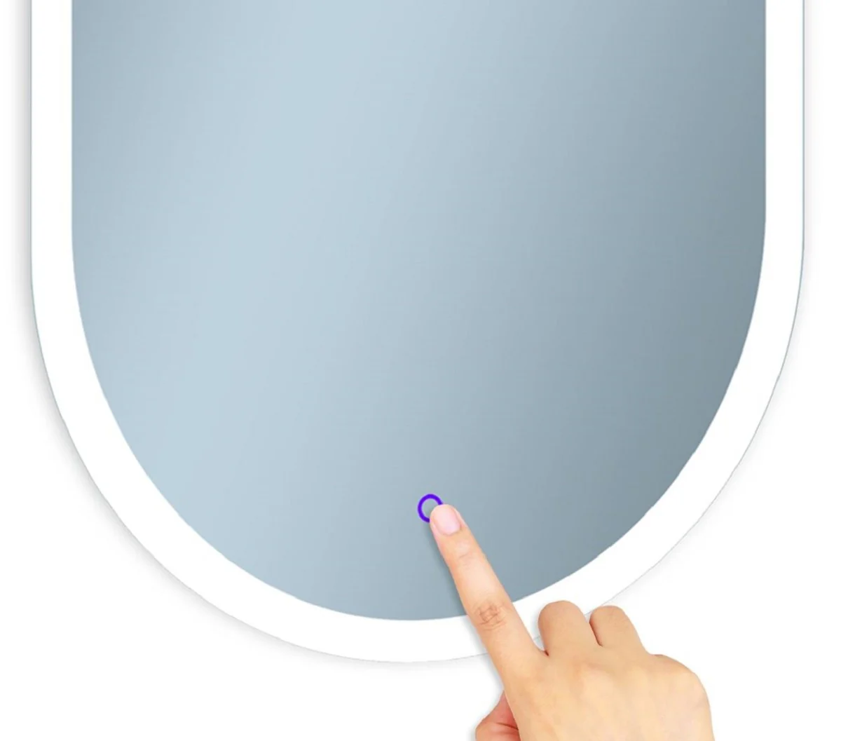 Luxus Badezimmer Spiegel 45 x 2,5 x H. 105 cm - Ovaler Wandspiegel mit LED Beleuchtung - Badezimmer Möbel - Badezimmer Accessoires - Luxus Möbel