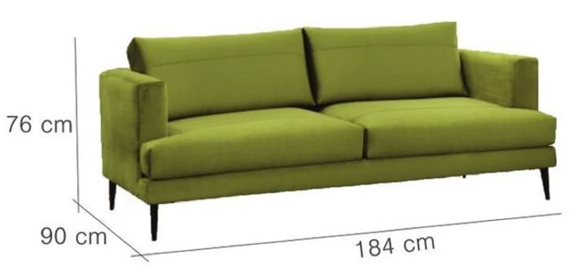 Luxus Samt Sofa 184 x 90 x H. 76 cm - Verschiedene Farben - Modernes Wohnzimmer Sofa - Moderne Wohnzimmer Möbel
