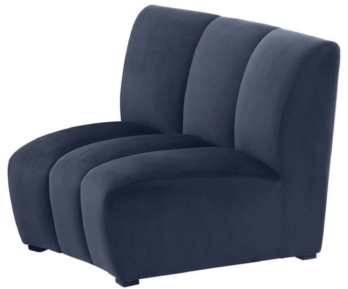 Luxus Samt Couch Mitternachtsblau 109 x 95 x H. 83,5 cm - Gebogenes & Erweiterbares Luxus Wohnzimmer Sofa