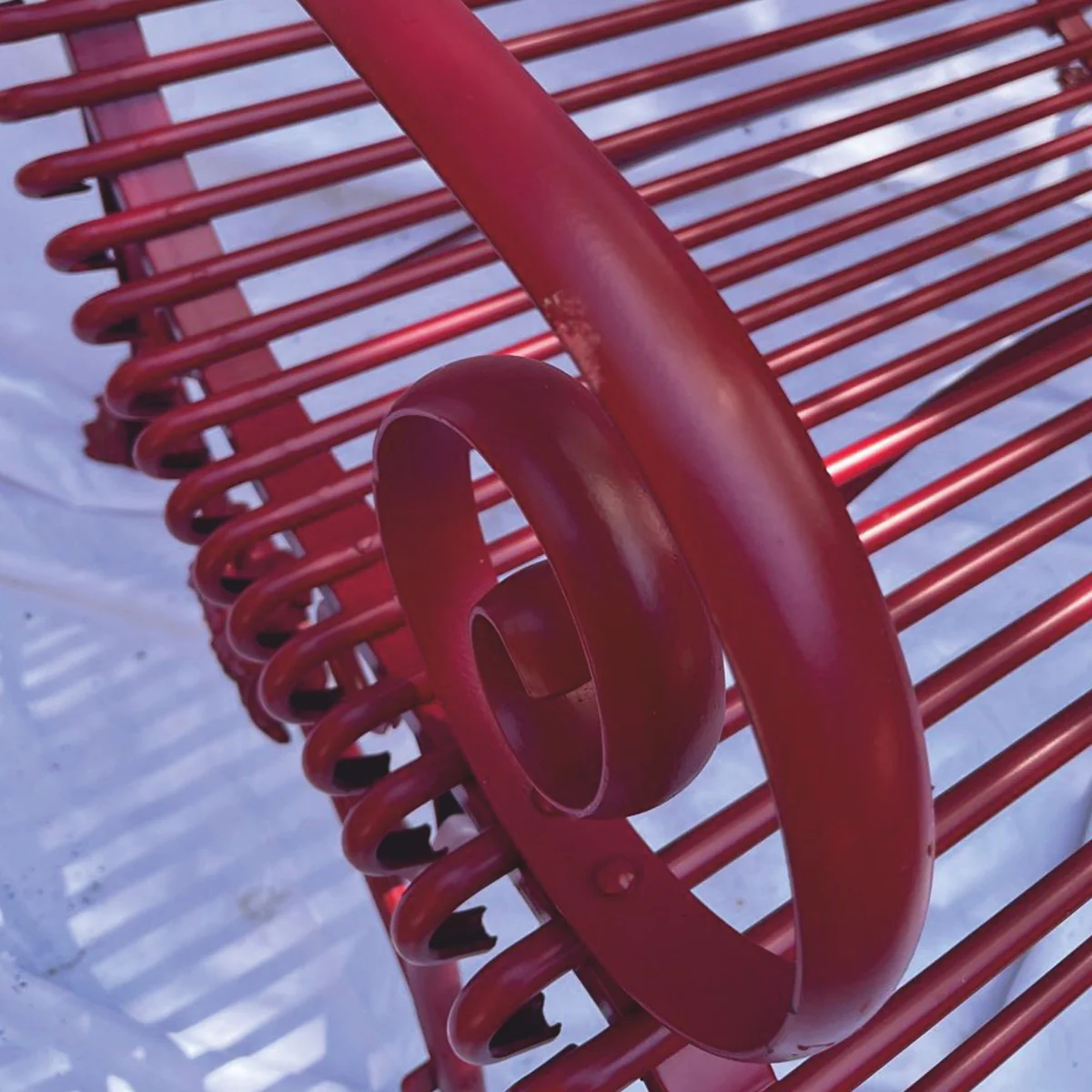 Jugendstil Gartenbank Dunkelrot 120 cm - Barock & Jugendstil Garten Möbel