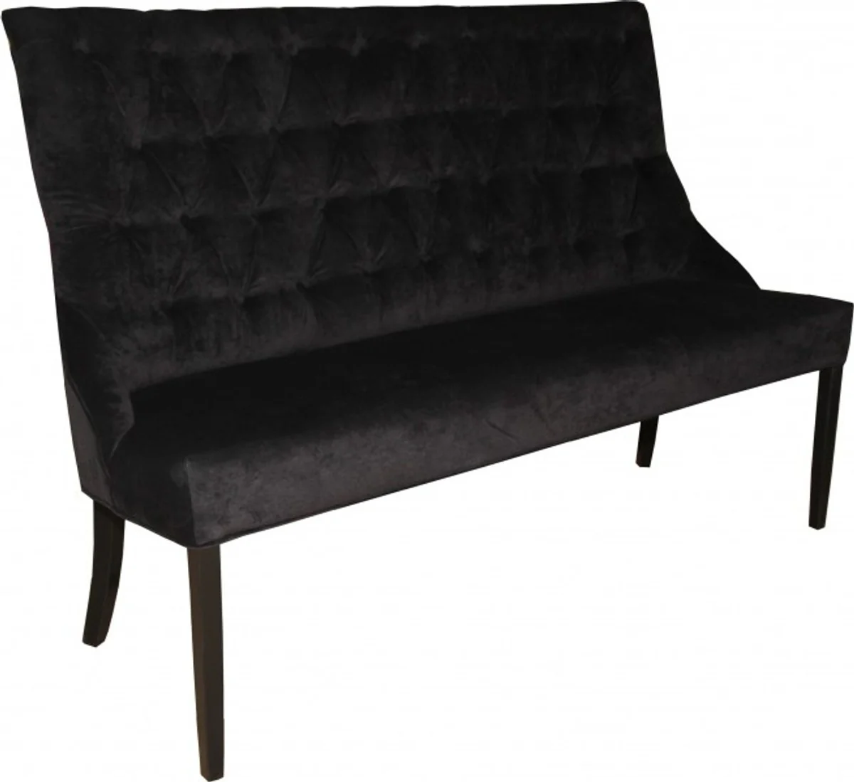 Chesterfield Sitzbank / Sofa Schwarz Esszimmer Bank B 155 cm, H 108 cm, T 70 cm