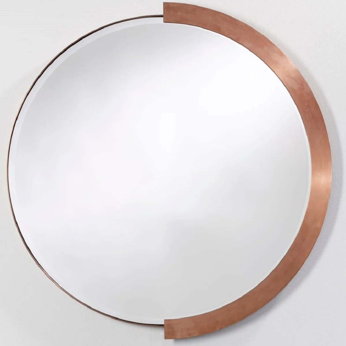 Luxus Spiegel Rot-Kupferfarben 81 x H. 84 cm - Edler Wandspiegel mit Metallrahmen - Luxus Möbel