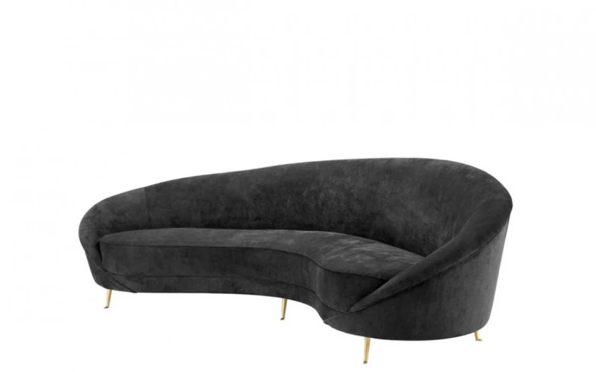 Luxus Sofa Schwarz gebogen - Luxus Hotel Möbel