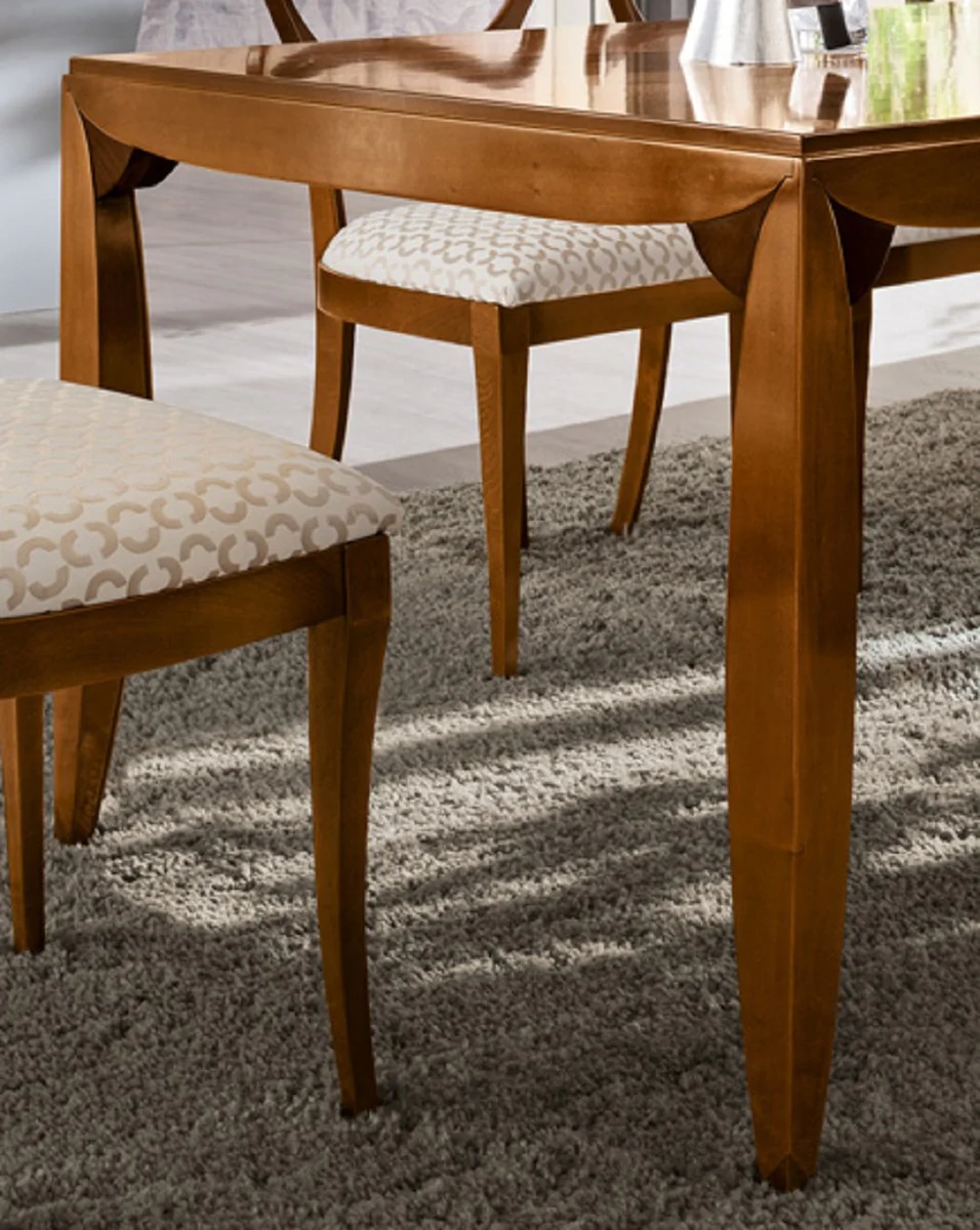 Luxus Biedermeier Esstisch Braun - Ausziehbarer Massivholz Esszimmertisch - Biedermeier Esszimmer Möbel - Luxus Qualität - Made in Italy