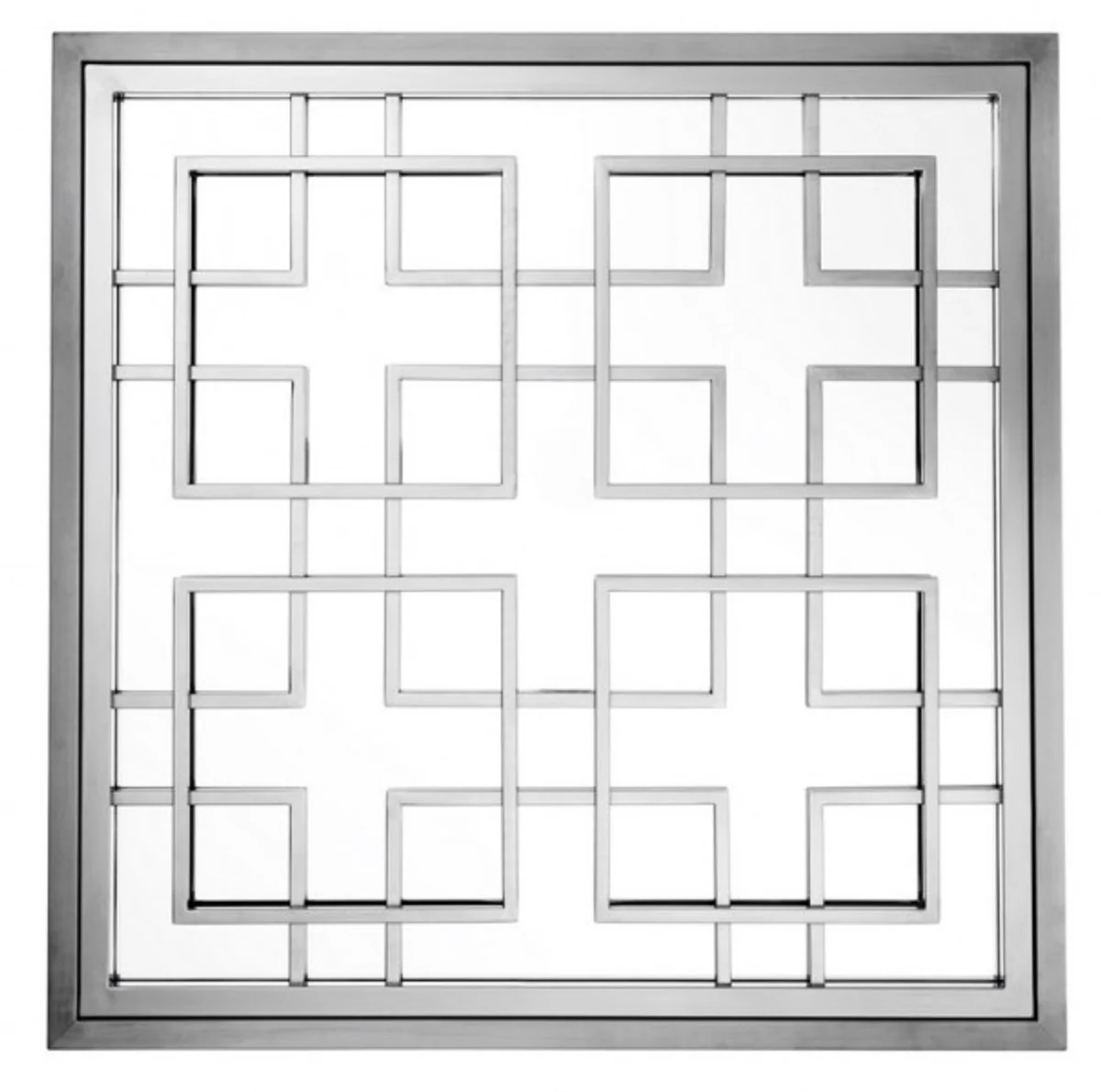 Luxus Designer Wandspiegel Black Nickel Finish 100 x 100 cm - Luxury Hotel Collection