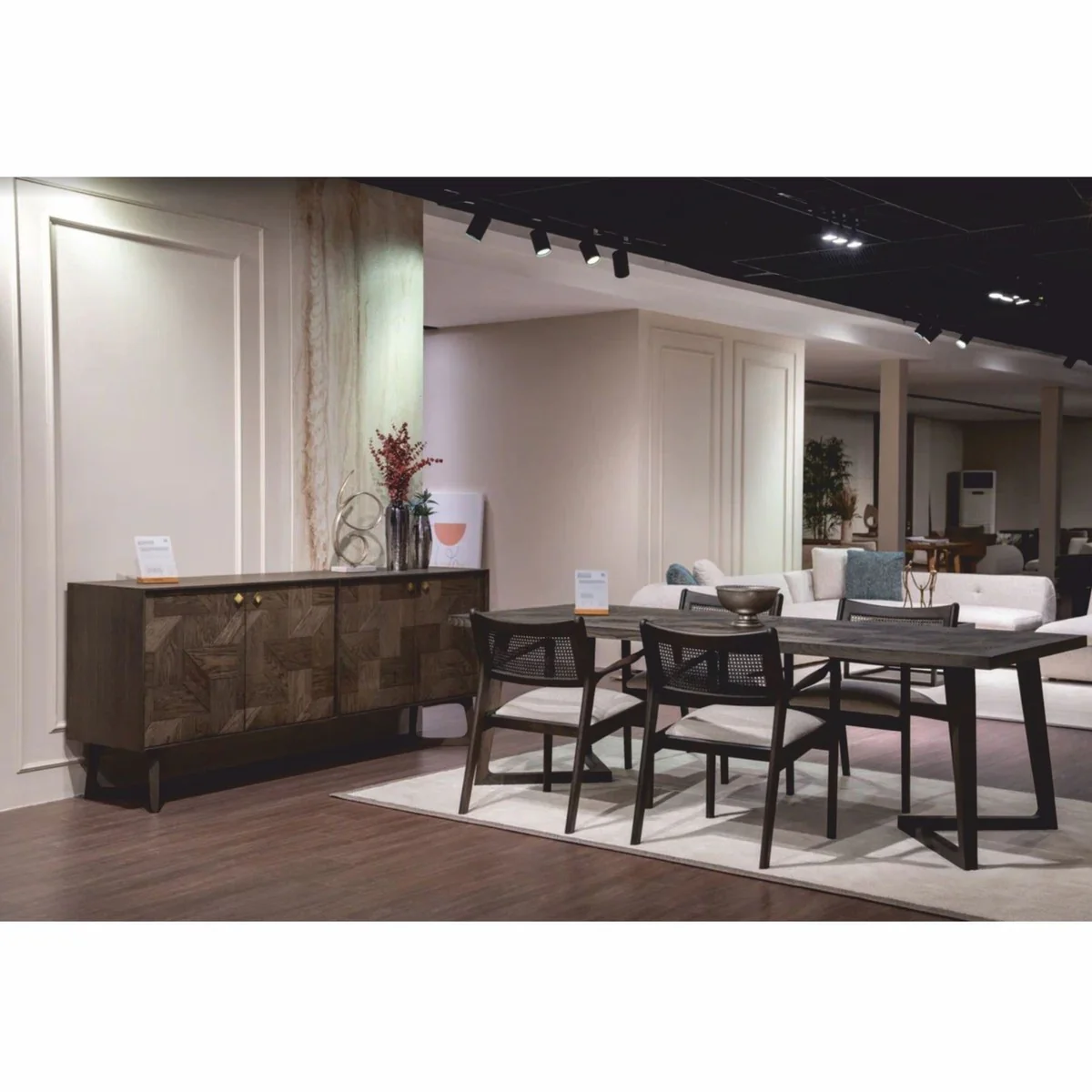 Luxus Massivholz Esstisch Braun 198 cm - Esszimmer Möbel