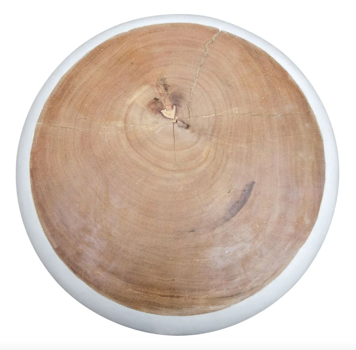 Beistelltisch Weiß / Naturfarben 40 x H. 54,5 cm - Wohnzimmermöbel