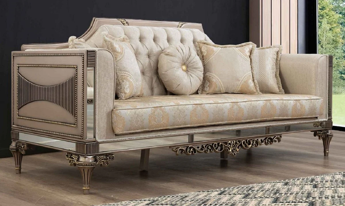 Luxus Barock Sofa - Handgefertigtes Wohnzimmer Sofa im Barockstil - Barock Wohnzimmer & Hotel Möbel - Edel & Prunkvoll