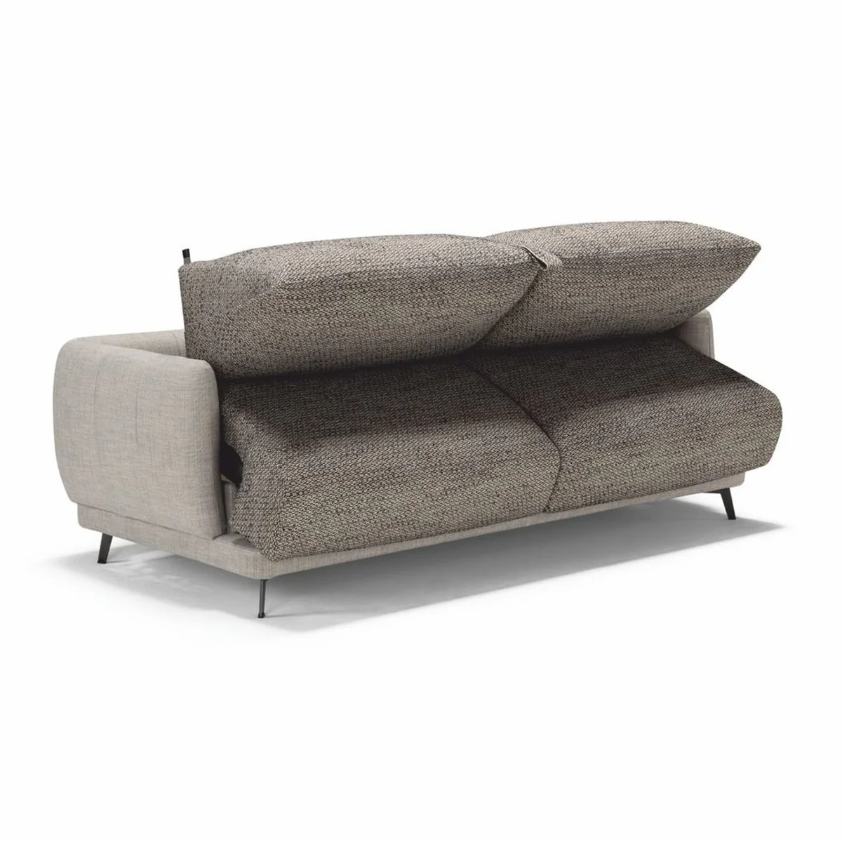 Luxus Schlafsofa Grau / Schwarz 215 cm - Ausklappbares Wohnzimmer Sofa