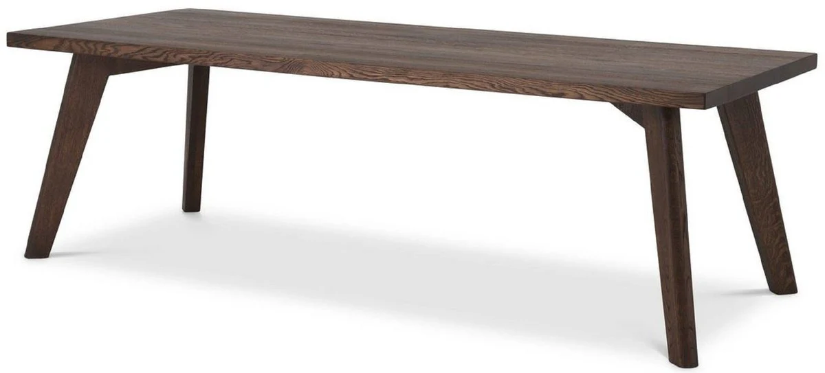 Luxus Massivholz Esstisch Braun 240 x 100 x H. 76 cm - Rechteckiger Eichenholz Küchentisch - Luxus Massivholz Esszimmer Möbel