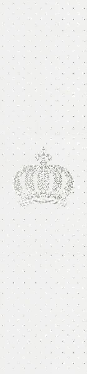 Harald Glööckler Designer Barock Vliestapete 52716 - Krone - Weiß mit Straßsteinen