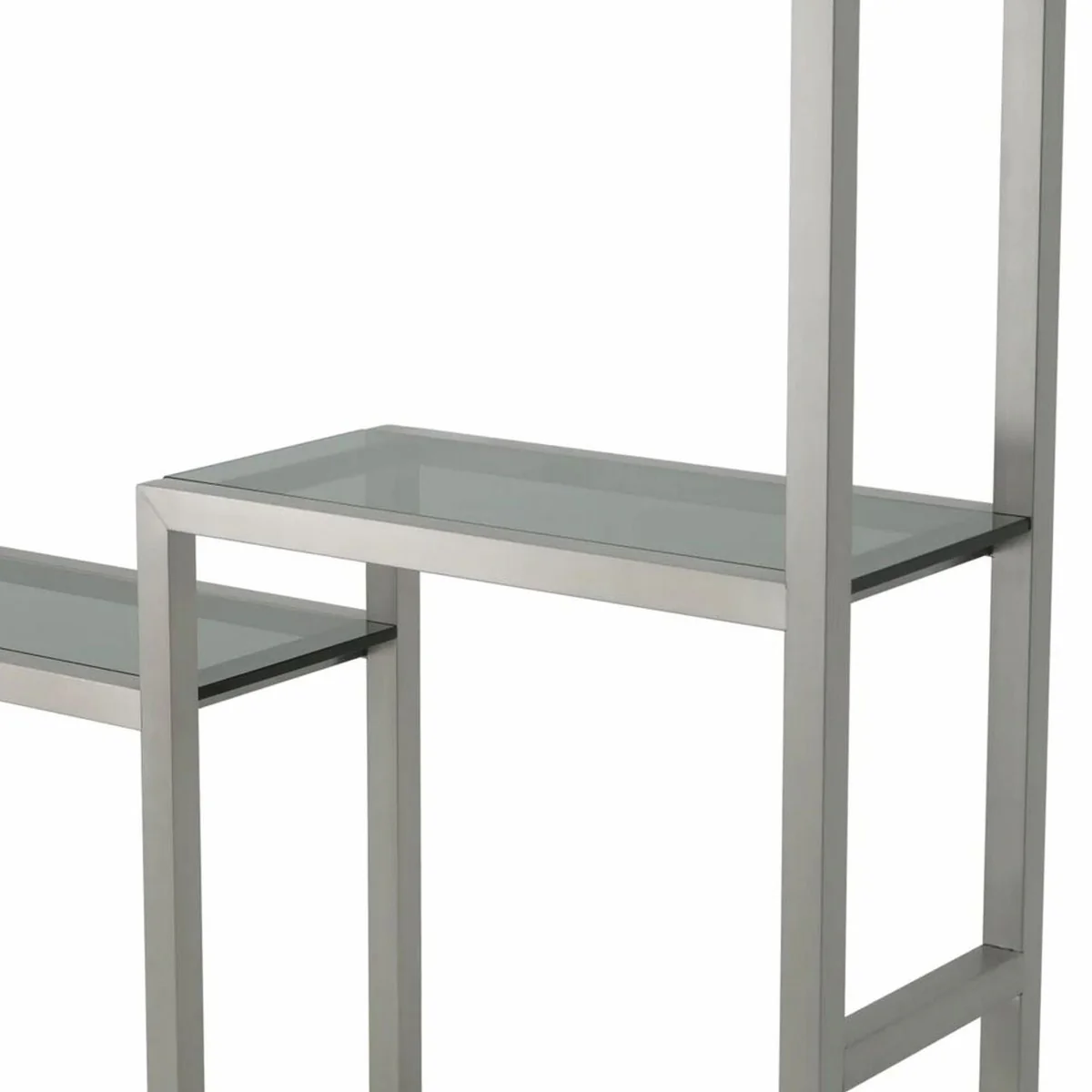 Luxus Regalschrank mit 5 Glasregalen Silber / Schwarz / Grau H. 240,5 cm - Luxus Möbel