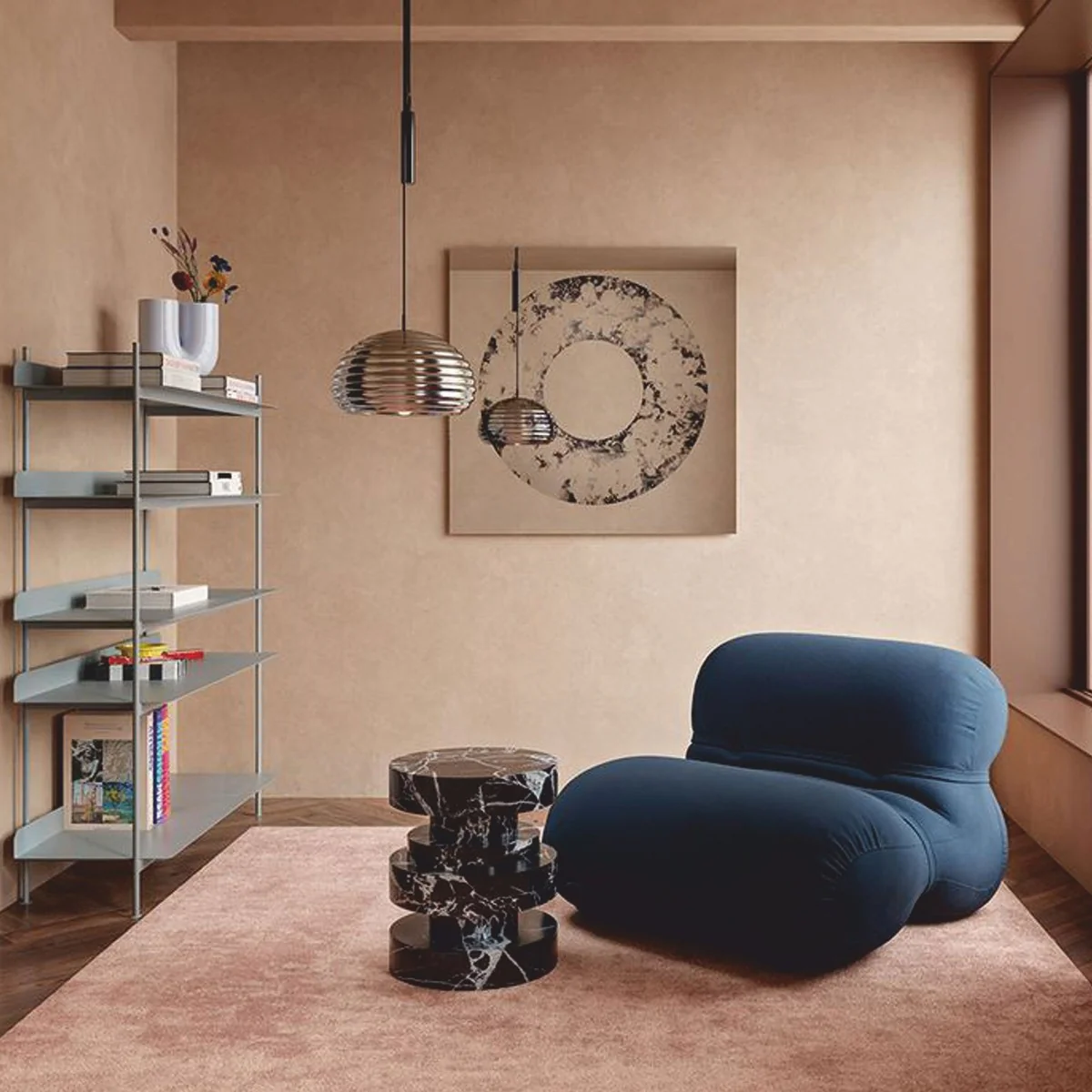 Luxus Wandspiegel Schwarz / Silber 100 cm - Luxus Interior