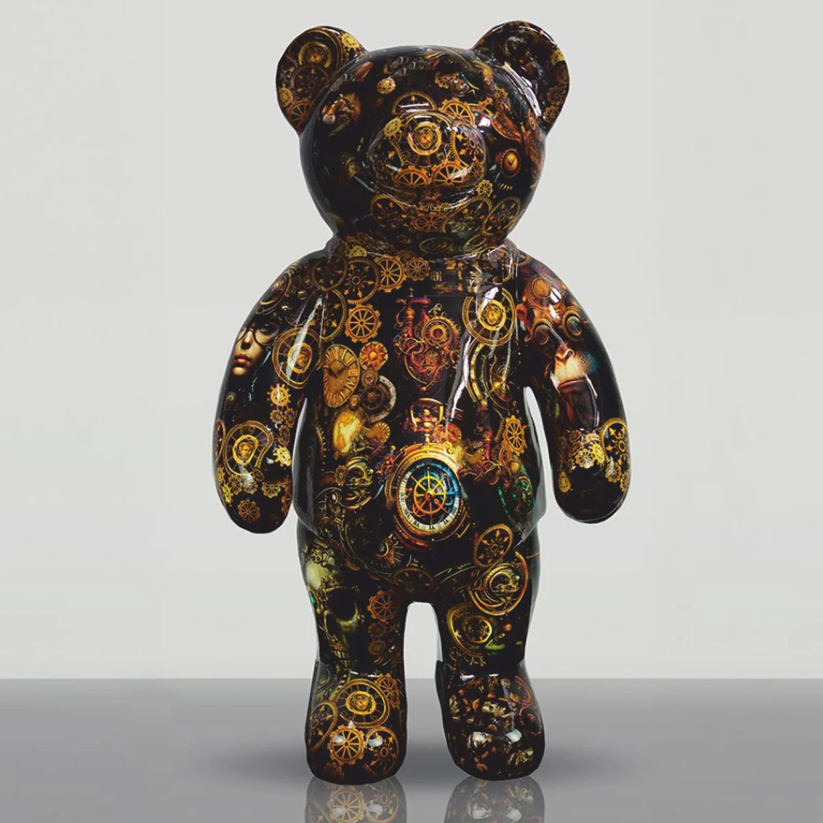XXL Deko Skulptur Teddybär Bunt H. 140 cm - Große Deko Figur