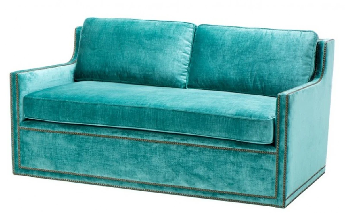Luxus Belle Epoche 2er Sofa Türkis Grün - Jugendstil Art Deco - Luxury Collection